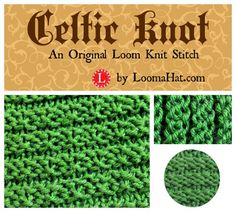 the left side of an afghan knit stitch pattern with text that reads,'celtic knot '