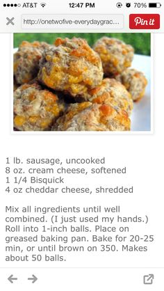 the recipe is displayed on an iphone screen, and it appears to be filled with meatballs