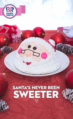 a santa's never been sweeter cake on a plate