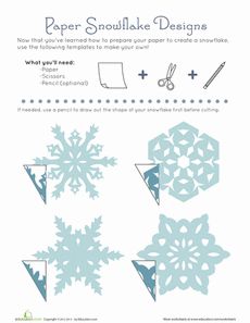 paper snowflakes designs are shown in the shape of triangles and snowflakes