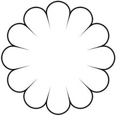 a black and white drawing of a flower with the petals facing outwards to the center