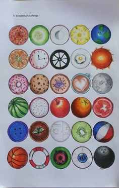 a drawing of different kinds of doughnuts