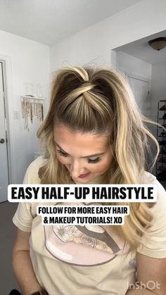 Double tap & save for later!! ✨ How cute is this half-up hairstyle for an everyday look that works on any length hair! 🥰 Follow for more easy hair + makeup inspo!! Cute Easy Hairstyles Medium Length, Half Up Hairstyles For Long Hair Casual, Easy Teacher Hairstyles For Medium Hair, Next Day Hairstyles For Work, Cute Hairstyles For Moms, Easy Casual Half Up Half Down Hairstyles, Half Up Half Down Quick Hairstyles, Medium Length Hairstyles Half Up, Easy Half Up Half Down Hair Casual