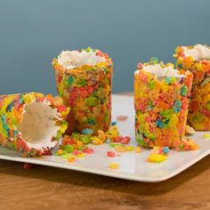 there are three pieces of cake that have been made to look like gummy bears