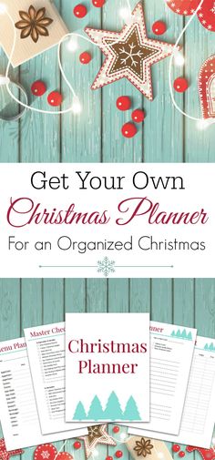 a christmas planner with the title get your own christmas planner for an organized christmas