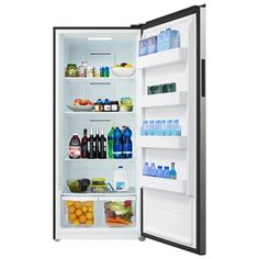 an open refrigerator filled with lots of food and drinks