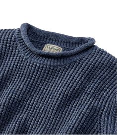 Men's L.L.Bean Organic Cotton Waffle Sweater, Rollneck Crew | Sweaters at L.L.Bean Waffle Sweater, Guys Clothing Styles, Knit Men, Roll Neck Sweater, Men Fashion Casual Outfits, Dream Clothes, Fall Winter Outfits, L L Bean