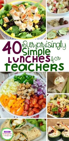 the cover of 40 simple lunches for teachers