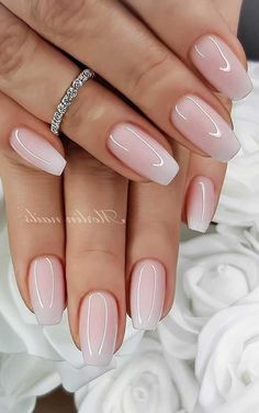 Nails Bride, Nails Neutral, Bridal Nail, Wedding Nail Art Design, Unghie Sfumate, Natural Nail Designs, Makeup Nails Art, Wedding Nail, Wedding Nails Design