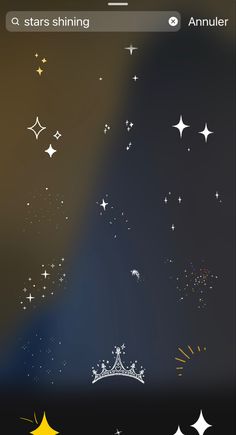 an iphone screen with stars shining in the sky