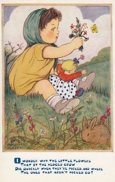 VINTAGE ANGELS: PHYLLIS PURSER Fritz Baumgarten, Postal Vintage, Rabbit Doll, Japanese Drawings, Children's Art, Illustration Vintage, Old Postcards