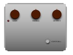 the control panel for an electronic device with three knobs and four buttons, all in grey