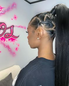 Weave Ponytail Hairstyles, Black Ponytail Hairstyles, A Ponytail, Hair Ponytail Styles, Hair Laid, Sleek Ponytail, Ponytail Styles, Braids For Black Hair, Hair Dos