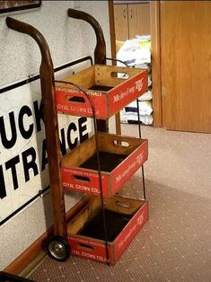 three wooden crates stacked on top of each other