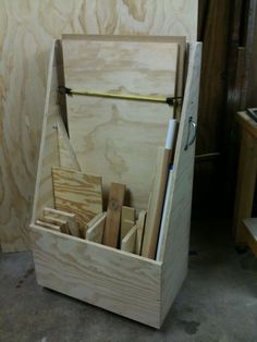 a wooden box filled with lots of wood