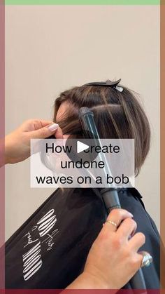 Here are some of my fave tips for effortless waves… Over direct - curl away from the face, over- directing the hair to frame the face Do not curl the ends- this will give it a softer texture and... Curled Inverted Bob, Big Barrel Curling Iron, Curling Iron Short Hair, Messy Waves Hair, Curling A Bob Haircut, Dry Texture Spray, Undone Hair, Curled Bob, Volumizing Mousse