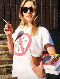 Camille Rowe, A Book, A Woman, I Can, Sunglasses, Coffee, Books, Instagram