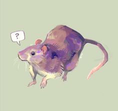 an illustration of a rat with a question bubble