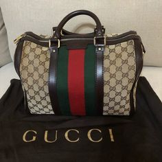 Gucci Boston Crossbody Bag Mm Original Very Good Condition Like New With Dust Bag And Strap Not Receipt Gucci Boston Bag Brown, Elegant Multicolor Gucci Bags, Gucci Bags Outlet, Gucci Boston Bag, Gucci Handbags Outlet, Nike Fashion Shoes, Bags Gucci, Nike Fashion, Boston Bag