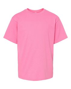 Youth Gold Soft Touch T-Shirt - AZALEA - XL | M&O Youth Gold Soft Touch T-Shirt in Azalea Size XL | Cotton Basic Pink Pre-shrunk T-shirt, Basic Pink Cotton Shirt, Pink Plain Cotton Tops, Plain Pink Cotton Tops, Pink Cotton T-shirt With Short Sleeves, Basic Pink Short Sleeve Tops, Basic Plain Pink T-shirt, Basic Pink Plain T-shirt, Casual Plain Pink T-shirt