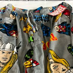 Marvel Pajama Pants Gray Size Large Marvel Comics Characters Comfy Pajamas 100% Polyester Multicolor Sleepwear With Elastic Waistband For Pajama Party, Multicolor Long Pants Sleepwear For Loungewear, Fun Multicolor Bottoms For Loungewear, Cotton Bottoms With Character Print For Pajama Party, Multicolor Elastic Waistband Sleepwear For Lounging, Multicolor Cartoon Print Sleepwear For Pajama Party, Multicolor Sleep Bottoms With Elastic Waistband, Fun Cartoon Print Sleepwear For Loungewear, Multicolor Character Print Sleepwear For Pajama Party