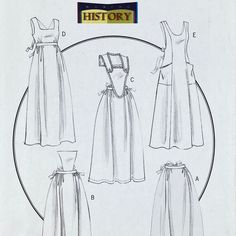 an image of women's dress sewing pattern