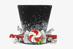 a christmas hat with candy and candies on it