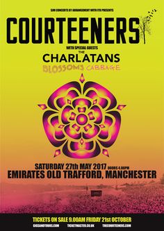 the poster for courteeners at charatans, with an image of a flower