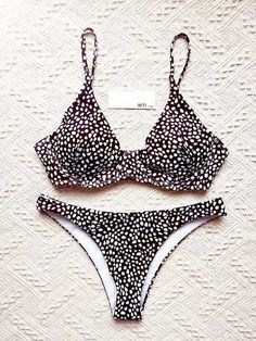 black dot triangle underwire bikini dots print retro swimming suite supportive bra sized swimwear Orange Bathing Suit, Swimwear 2020, Summer Swimwear, Cute Bathing Suits, Swimwear Online, Swim Suits, Summer Bikinis, Cute Swimsuits, Cute Bikinis