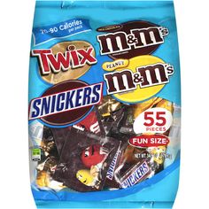 twin m & m's snack bag filled with candy