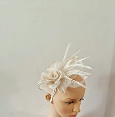 Dear Buyers  as Royal Mail on Long Strike so i will use other shipping service for send orders to you and order will deliver on timr..ThanksCream ,Ivory Colour Fascinator With Flower Headband and Clip Wedding Hat,Royal Ascot Ladies Day Size: approx :- 16cm x 13cm Small Size  Material:-,Feathers,Sinamay  Note :- I can't accept return.. Thanks Adjustable Beige Wedding Hat, Beige Mini Hat Headband For Weddings, Cream Adjustable Costume Hats And Headpieces For Ceremony, Adjustable Cream Costume Hats And Headpieces For Ceremony, Adjustable Cream Costume Hat For Ceremony, Adjustable Cream Costume Hats For Ceremonies, Adjustable Beige Headpiece For Races, Adjustable Beige Headpieces For Wedding, White Headband Fascinator For Church