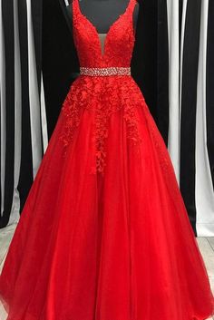 Red Prom Dress Long, Lace Prom Dresses, Dresses A Line, Red Prom, Exclusive Dress, فستان سهرة