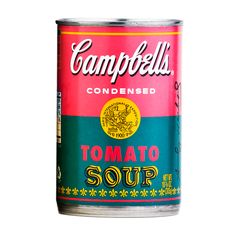 a can of soup is shown on a white background