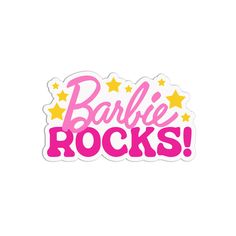 Barbie Rocks! Vinyl Textured Sticker. Made out of premium vinyl material. Waterproof and dishwasher safe. Made in USA. 3 x 3 inches. Barbie Rock Painting, Barbie Painted Rocks, Barbie Stickers, Pink Headbands, Black Headband, Knot Headband, Rock Painting, Rock Art, Painting Ideas