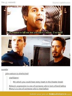 the avengers movie scene with captain america and iron man in each one's face