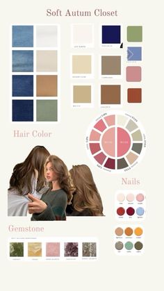 Autumn Closet, Soft Autumn Makeup, Pallet Color, Skin Color Palette