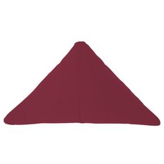 a red triangle shaped object on a white background