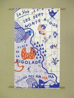 a piece of paper with an image of animals on it and words written in french