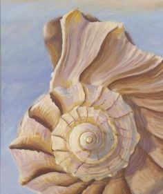 an oil painting of a seashell