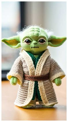 Amigurumi Master Yoda Crochet Free Pattern Yoda Crochet Pattern Free, Baby Yoda Crochet Pattern Free, Baby Yoda Amigurumi, Preemie Crochet, Crocheted Jellyfish, Elephant Applique