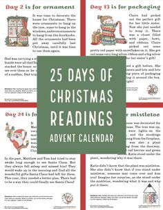 the 25 days of christmas reading calendar