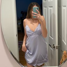 Motel Nala Slip Dress In Lavender Originally From Dollskill, Brand Is Motel Retail $58 New With Tags Size S, Too Big For Me (Usually Xs/S) Model Is 5’7 Message With Any Offers Or Questions! Lavender V-neck Dress For Date Night, Purple Summer Night Dress, Lavender Sleeveless Mini Dress For Night Out, Lavender Sleeveless Mini Dress For Date Night, Motel Dress, Motel Rocks Dress, Tye Dye Dress, Low Back Dresses, Choker Dress