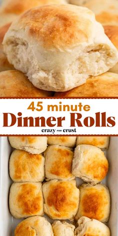 This Thanksgiving side dish recipe is so easy to make! In just 45 minutes, you can have these quick dinner rolls on the table that are perfectly soft and fluffy. Serve them at your Thanksgiving dinner party! 30 Minute Dinner Rolls, Dinner Rolls Recipe Easy, Rolls Recipe Easy, Diy Easy Recipes, Homemade Rolls, Fingerfood Party, 30 Minute Dinners, Baked Dinner, Homemade Dinner Rolls