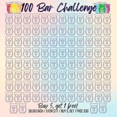 the 100 bar challenge game is shown with an image of two cups on each side