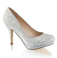 Sparkly Wedding Shoes, Sparkly High Heels, Glamourous Heels, Silver Sparkly Heels, Glitter Pumps, Prom Heels, Platform High Heel Shoes