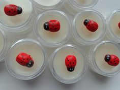 Set of 10 Lip Balms designed in Lady Bug and flavored in Cherry Pie.  These come individually bagged in sets of 10, great for DIY party favors, party bag additions and basket stuffers, etc.  Lip pots are about 7 ml each and EVERY SET AFTER THE FIRST SET SHIPS FREE!! Ingredients: Sunflower Blend Shealoe Coconut Natural Flavor/Sweetener Beeswax Lip Balm Party Favors, Bath Salts Gift, Lip Balm Favors, Peppermint Soap, Sunflower Party, Birthday Cake Flavors, Diy Party Favors, Soap Favors, Lady Bugs