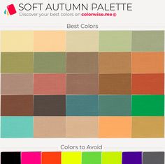 Soft Autumn Worst Colors For Soft Autumn, Soft Autumn Worst Colors, Soft Autumn Outfits, Soft Autumn Colors, Soft Autumn Palette, Soft Autumn Color Palette, My Color Palette, Autumn Color Palette, Autumn Palette