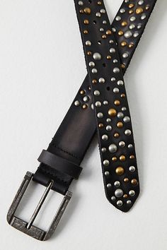 Add an edgy touch with this belt, featured in a leather fabrication and with round, mixed-metal studs for an ultra cool detail to any look.* Buckle closure* Adjustable fit Embellished Belts, Black Studded Belt, Belts Vintage, Style Aesthetics, Embellished Belt, Suede Belt, Belt Style, Studded Belt, Heritage Fashion