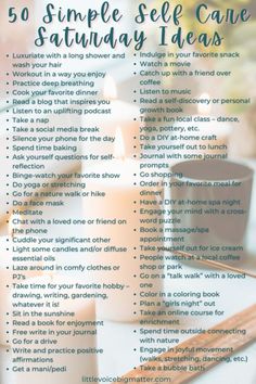 50 Self Care Ideas, Personal Self Care Ideas, Ultimate Self Care Day, Pagan Self Care, Self Love Saturday, Saturday Self Care Routine, Types Of Self Care Activities, How To Start Self Care, Self Care Icebreaker