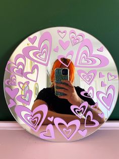 Groove Is In The Heart Vinyl Decal Sticker Bundle - PrintedWeird Custom Mirrors Ideas, Diy Mirror Painting Ideas, Groove Is In The Heart, Application Ideas, Y2k Heart, Heart Vinyl, Wavy Mirror, Mirror Decal